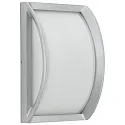 Outdoor Wand- und Deckenleuchte Typ Nr. 6289, gewölbt, 18.5 x 28.5cm, IP44, E27 QA55 max. 57W, Alu-Guss / Opalglas, Silber