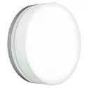 Outdoor LED Wall and Ceiling luminaire Type No. 6309, IP65, Ø 31cm, 36W 3000K 3600lm, silver matt / glass opal