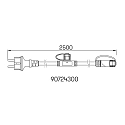 Albert connection cable PLUG-N-PLAY 2-fold, with plug, black 250cm