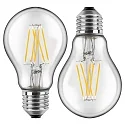 LED Filament Lampe Birnenform 7W 2700K 810lm 300°, Glas klar, DOPPELPACK