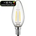HWH LED Filament lamp candle E14, 4,5W, 470lm, 2700K warmwhite, 300°, glass clear CRI >90