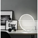 HWH Dekorative LED Tischleuchte in Ringform, Ø 25cm, 6.5W 3000K 430lm 300°, Aluminium, Weiß