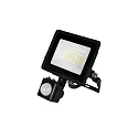 HWH LED Fluter, 110°, 20W, 4000K, 1620lm, IP44, mit PIR-Sensor, schwenkbar, schwarz