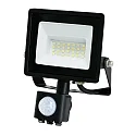 HWH LED Fluter, 110°, 20W, 4000K, 1620lm, IP44, mit PIR-Sensor, schwenkbar, schwarz