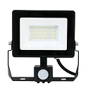 HWH LED Fluter, 110°, 30W, 4000K, 2500lm, IP44, mit PIR-Sensor, schwenkbar, schwarz
