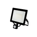 HWH LED Fluter, 110°, 50W, 4000K, 4300lm, IP44, mit PIR-Sensor, schwenkbar, schwarz