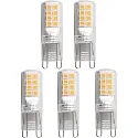 LED Stiftsockellampe, 5er Set, 300°, G9, 2,6W, 3000K, 320lm