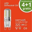 HWH LED Stiftsockellampe, 5er Set, 300°, G9, 2,6W, 3000K, 320lm
