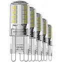 HWH LED Stiftsockellampe, 5er Set, 300°, G9, 2,6W, 3000K, 320lm