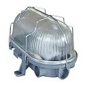 Feuchtraumleuchte BASIS, E27, IP44, Metall-Korb, oval, grau