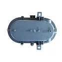 Feuchtraumleuchte BASIS, E27, IP44, Metall-Korb, oval, grau