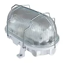 Feuchtraumleuchte BASIS, E27, IP44, Metall-Korb, oval, weiß