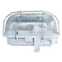 HWH Feuchtraumleuchte BASIS, E27, IP44, Metall-Korb, oval, weiß