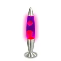 HWH LED Lavaleuchte, 34cm, 310ml, 20W, 1200-5300K, 2lm, IP20, rosa Wachs + lila Flüssigkeit