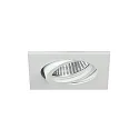 NV-Einbaustrahler TIRREL-S, IP20, 8.2 x 8.2cm, 12V, GX5.3 (exkl.), schwenkbar, Aluminium, weiß