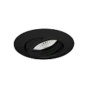 NV-Einbaustrahler BREENA-R, IP20, rund, Ø 8.8cm, 12V AC, GX5.3 max. 13W, schwenkbar, Zink-Guss, schwarz matt