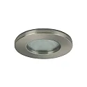 Outdoor NV-Downlight OGDAN MR16, IP65, rund, Ø 8cm, 12V, GX5.3 max. 13W, starr, Metall-Guss / Frostglas, Nickel matt