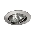 NV-Einbaustrahler CARYL, IP20, rund Ø 8cm, 12V AC, GX5.3 max. 13W, schwenkbar, Chrom matt