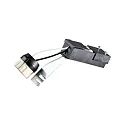 High-voltage bracket GU10 for spring mounting, 230 V AC, with 2-pole plug-in clamp 2x 2.5mm2 and strain relief, IP20