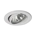 HV-Einbaustrahler FALITO, IP20, Ø 8.3cm, 230V AC, GU10 max. 10W, werkzeuglose Schnellmontage, schwenkbar, Edelstahl, weiß
