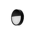 LED Außenwandleuchte EYE, IP65 IK10, halbrunde Blende, 12W 3000/4000/5700K (CCT DIP-Switch), Seeluft beständig, schwarz