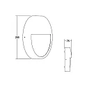 Brumberg LED Außenwandleuchte EYE, IP65 IK10, halbrunde Blende, 12W 3000/4000/5700K (CCT DIP-Switch), schwarz