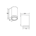 Brumberg Outdoor LED Wandanbauleuchte YLIP, 45°, 8W, 3000K-5700K, 800lm, IP65, 230V AC, 50 Hz, schwarz