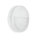 LED Außenwandleuchte EYE, IP65 IK10, halbrunde Blende, mit Seiten-Ring, 18W 3000/4000/5700K (CCT DIP-Switch), weiß