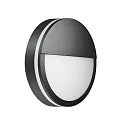LED Außenwandleuchte EYE, IP65 IK10, halbrunde Blende, mit Seiten-Ring, 18W 3000/4000/5700K (CCT DIP-Switch), schwarz