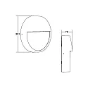 Brumberg LED Außenwandleuchte EYE, IP65 IK10, halbrunde Blende, mit Seiten-Ring, 18W 3000/4000/5700K (CCT DIP-Switch), schwarz
