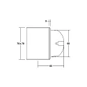 Recessed LED socket luminaire WALL KIT68 with partial cover, IP20, square, 7.8x7.8cm, 230V, 1.5W 3000K 35lm, CRi >90