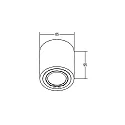 Brumberg LED Aufbaustrahler, IP20, rund, Höhe 9.5cm / Ø 8.5cm, 230V AC, 6W 3000K 640lm 38°, schwenkbar 25°