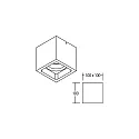 Brumberg LED downlight with in-depth module, IP20, 230V, square, 10x10x10cm, 15W 3000K 1125lm 38°, structured black