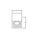 Brumberg Outdoor LED Downlight, IP54 230V, eckig, 7W 3000K 450lm 30°, Strukturweiß / klar