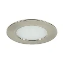 Recessed LED downlight for furniture and wood materials, IP44, round, 12V DC, 5W 3000K 375lm 60°, matt nickel