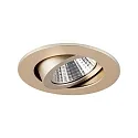 LED Einbaustrahler, IP20, rund, Ø 8.2cm, Plug&Play 350mA, 7W 2700K 740lm 38°, schwenkbar 30°, Champagner matt