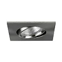 LED Einbaustrahler INDIWO68-S, IP20, eckig, 8x8 cm, 350mA P&P, 6W 3000K 530lm 36°, CRi >95, schwenkbar, dimmbar, Nickel