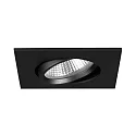 LED Einbaustrahler INDIWO68-S, IP20, eckig, 8x8 cm, 350mA P&P, 6W 3000K 530lm 36°, CRi >95, schwenkbar, dimmbar, schwarz