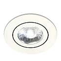 Recessed LED spot DISC with lens optics, IP44, Ø 8.2cm, Plug&Play 350mA, swivelling 30°, 6W 4000K 720lm 38°, white