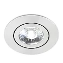 Recessed LED spot DISC with lens optics, IP44, Ø 8.2cm, Plug&Play 350mA, swivelling 30°, 6W 4000K 720lm 38°, matt alu