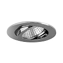 Outdoor LED Einbaustrahler, IP65, rund, Ø 8.2cm, Plug&Play 350mA, 6W 3000K 650lm 38°, schwenkbar 30°, Chrom
