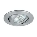 Outdoor LED Einbaustrahler, IP65, rund, Ø 8.2cm, Plug&Play 350mA, 6W 3000K 650lm 38°, schwenkbar 30°, Alu matt