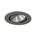 Outdoor LED Einbaustrahler, IP65, rund, Ø 8.2cm, Plug&Play 350mA, 6W 3000K 650lm 38°, schwenkbar 30°, Titan matt
