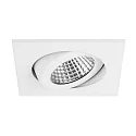 Outdoor LED Einbaustrahler, IP65, quadratisch, 8.2 x 8.2cm, Plug&Play 350mA, 6W 3000K 650lm 38°, schwenkbar 30°, Weiß