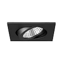 Outdoor LED Einbaustrahler, IP65, quadratisch, 8.2 x 8.2cm, Plug&Play 350mA, 6W 3000K 650lm 38°, schwenkbar 30°, Titan matt
