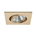 LED Einbaustrahler, IP20, quadratisch, 8.2 x 8.2cm, Plug&Play 350mA, 7W 3000K 740lm 38°, schwenkbar 30°, Champagner matt