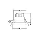 Brumberg LED Einbau-Downlight, IP20, rund, Ø 8.2cm, Plug&Play 350mA, 7W 3000K 600lm 40°, Strukturweiß