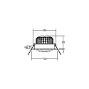 Brumberg recessed luminaire IP20, glossy, transparent dimmable 12W 1230lm 3000K 20-40° 20-40° CRI 80-89