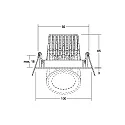 Brumberg LED Einbau-Strahler, IP20, D 10cm, Plug&Play 350mA, 15W 3000K 1380lm 36°, schwenkbar 45°, Weiß