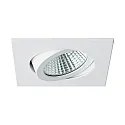 LED Einbaustrahler LAKIL-S, 8.2 x 8.2cm, 350mA (ohne BG), 6W 1800-3000K 460lm 38°, dim2warm, schwenkbar, weiß